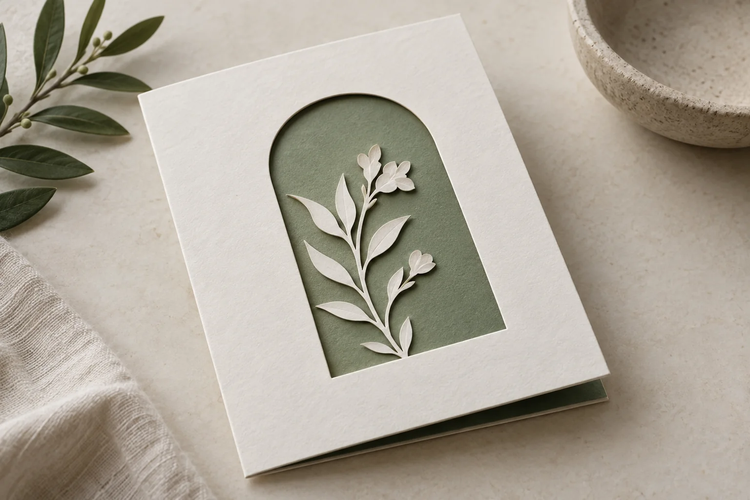 Laser-cut paper sample with intricate patterns and precise openings